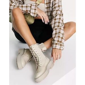 & Other Stories Beige Combat Boots
